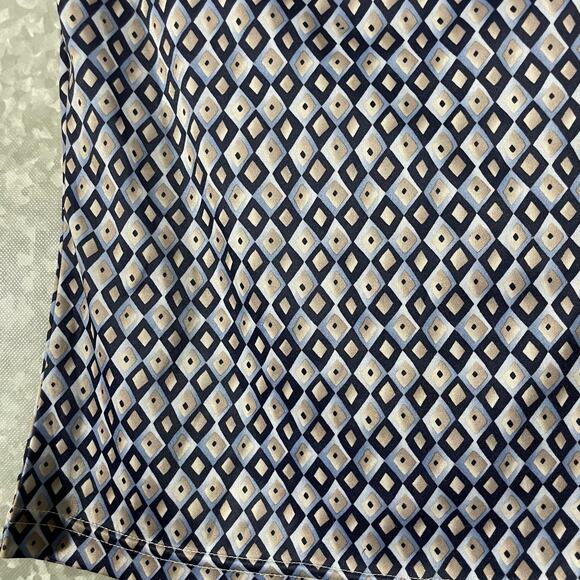 Mardi Gras Vintage Blue Diamond Patterned Collared Baby Tee - Size S/M - Cropped - Picture 4 of 6